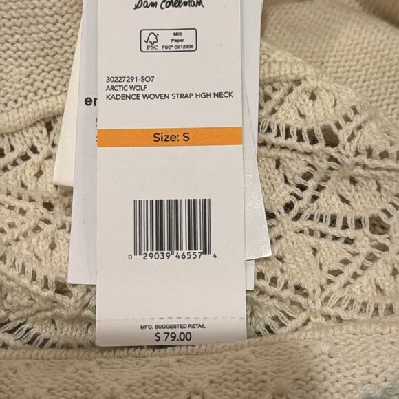 SAM EDELMAN LADIES WOVEN HALTER CROPPED W/SCALLOP HEM HIGH NECK 100% cotton NWT - Picture 7 of 7